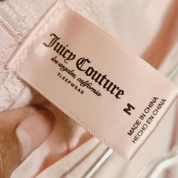 Juicy Couture | Women's Light Pink Logo Print Velour PJ Leggings (Size Medium) - Picture 2 of 13